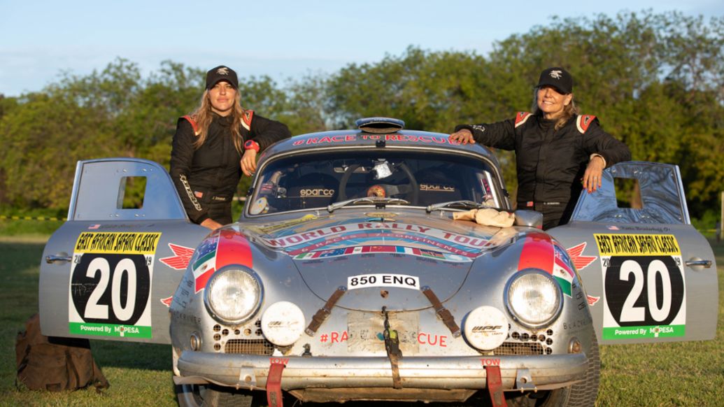Endurance racer Renee Brinkerhoff (right) of Valkyrie Racing and her daughter/navigator Juliette Brinkerhoff (left) were the only female-driven team to compete in the 2019 East African Safari Classic Rally., Photo: Christina Brinkerhoff